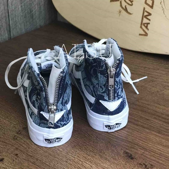 VANS SK8-HI MTE Floral Zip Blue Kid’s AUTHENTIC - Picture 4 of 6